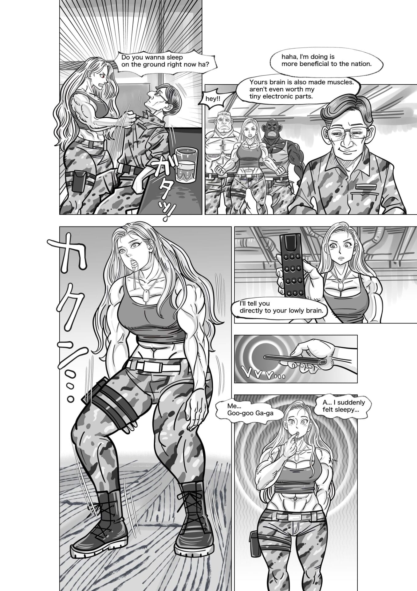 A comic where a female soldier is controlled as she pleases with a remote control 12 pages.2