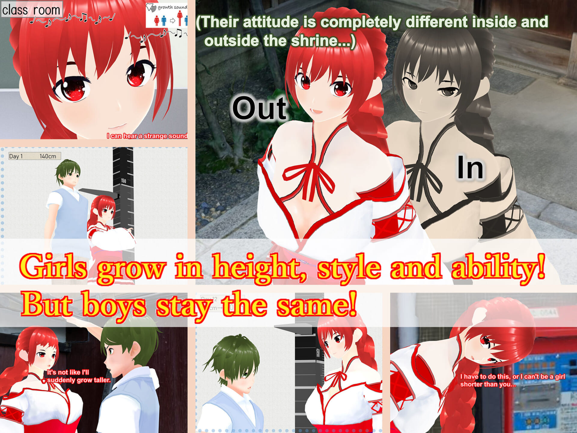 Outgrowing only girls， Overtake boys， Growth sound. shrine maiden Arc1