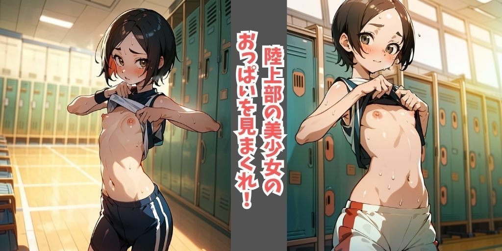 あどけなさが残る美少女陸上部JK！ユニフォームをチラッとめくりおっぱいをお披露目！1