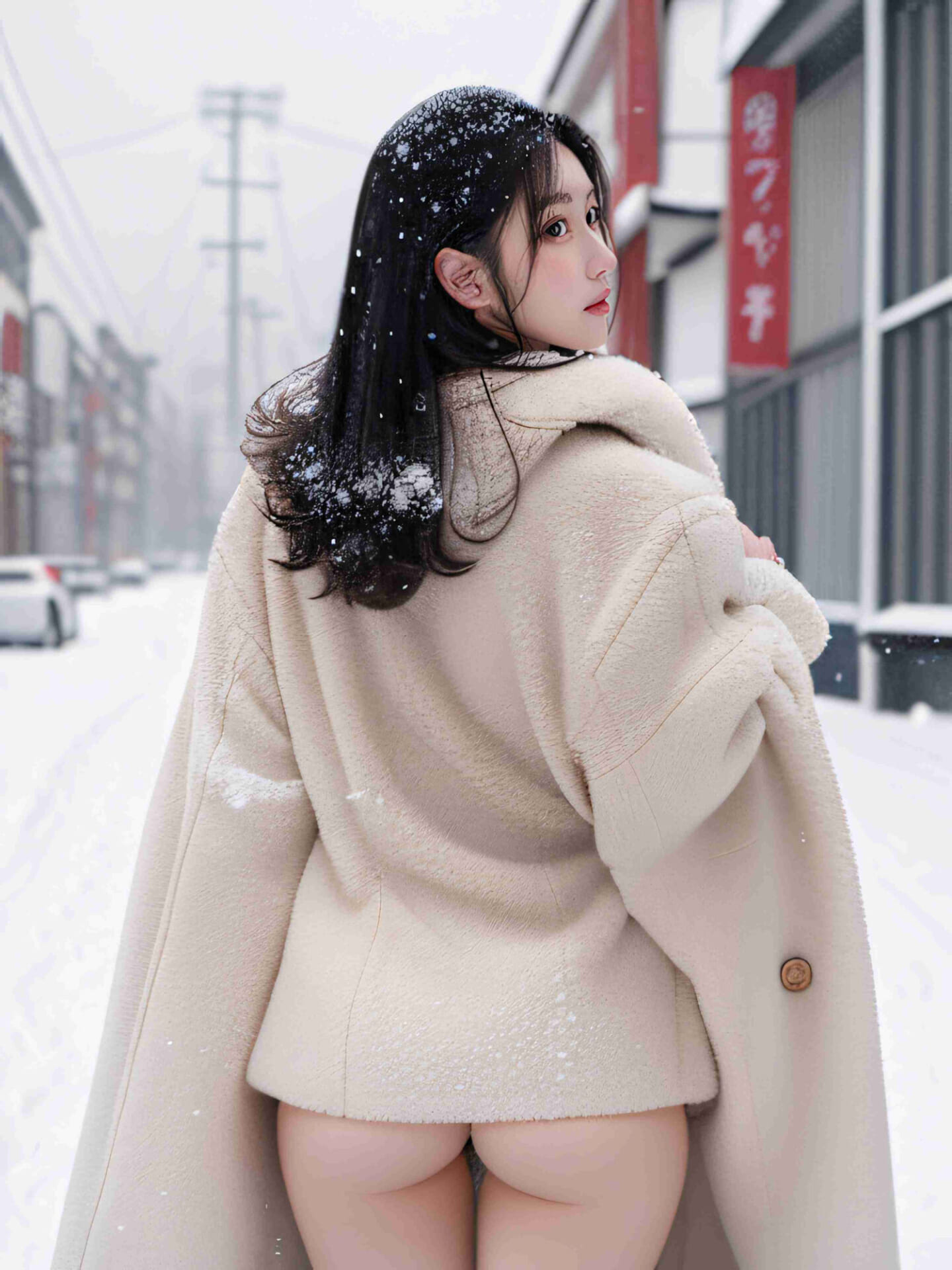 男の理想を叶えるシリーズ 巨乳美女たちが極寒の雪の中で露出！？ Part23