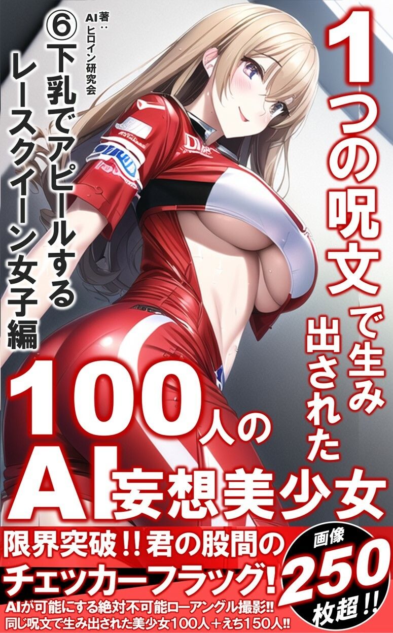 1つの呪文で生み出された100人のAI妄想美少女-6【下乳でアピールするレースクイーン女子編】1