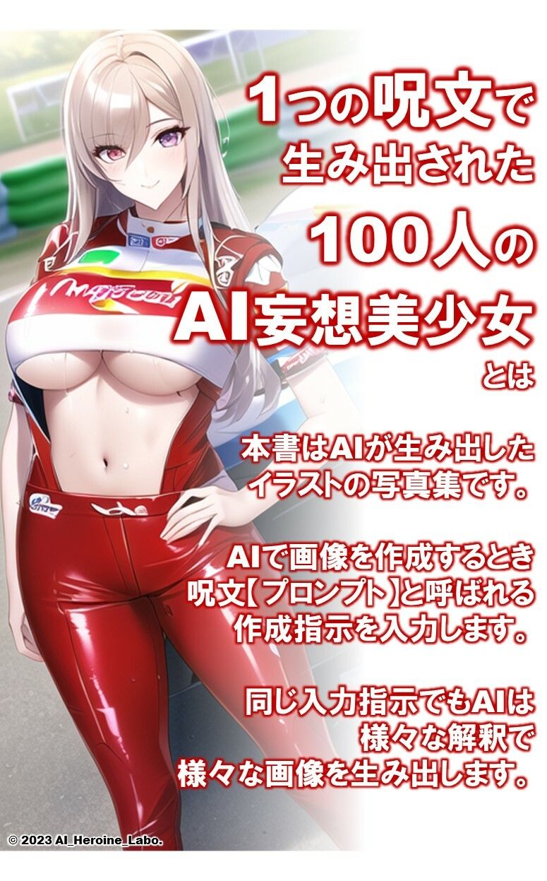 1つの呪文で生み出された100人のAI妄想美少女-6【下乳でアピールするレースクイーン女子編】2