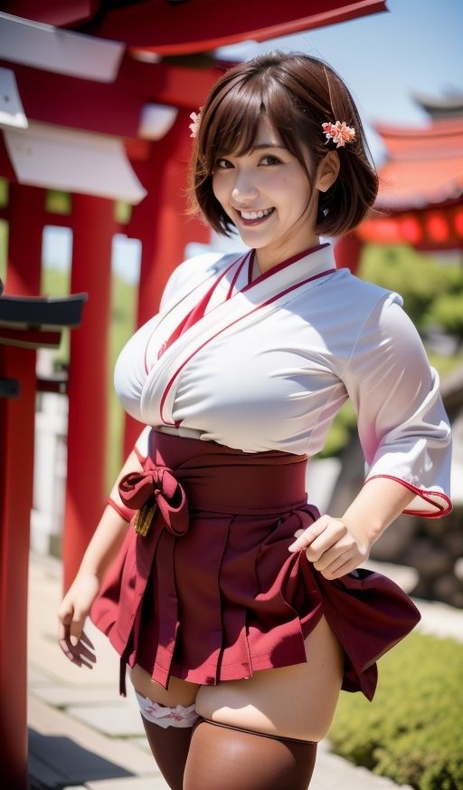 デカ乳むち巫女さんの神をも恐れぬ絶対領域！10