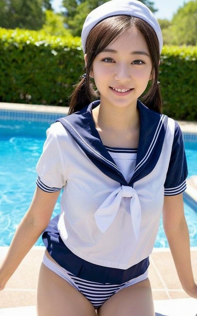 制服水着の美少女たち AIグラビア写真集 AI生成4