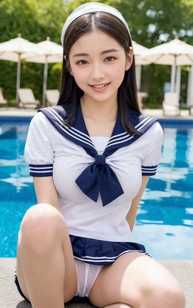 制服水着の美少女たち AIグラビア写真集 AI生成6