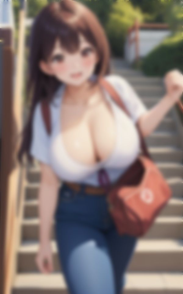 巨乳彼女と羞恥デートへ〜はみ出るおっぱいに周りの視線の的に...4