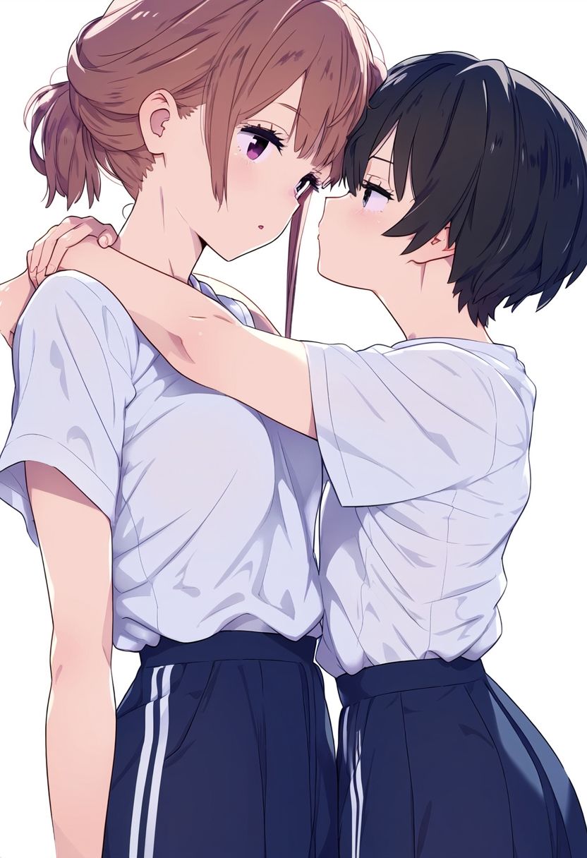 百合の美女たちが全寮制の女学園でラブラブ・甘々生活するイラスト集500枚（キス・体育・お風呂・貝合せ・手マン・クンニ・セックス）7