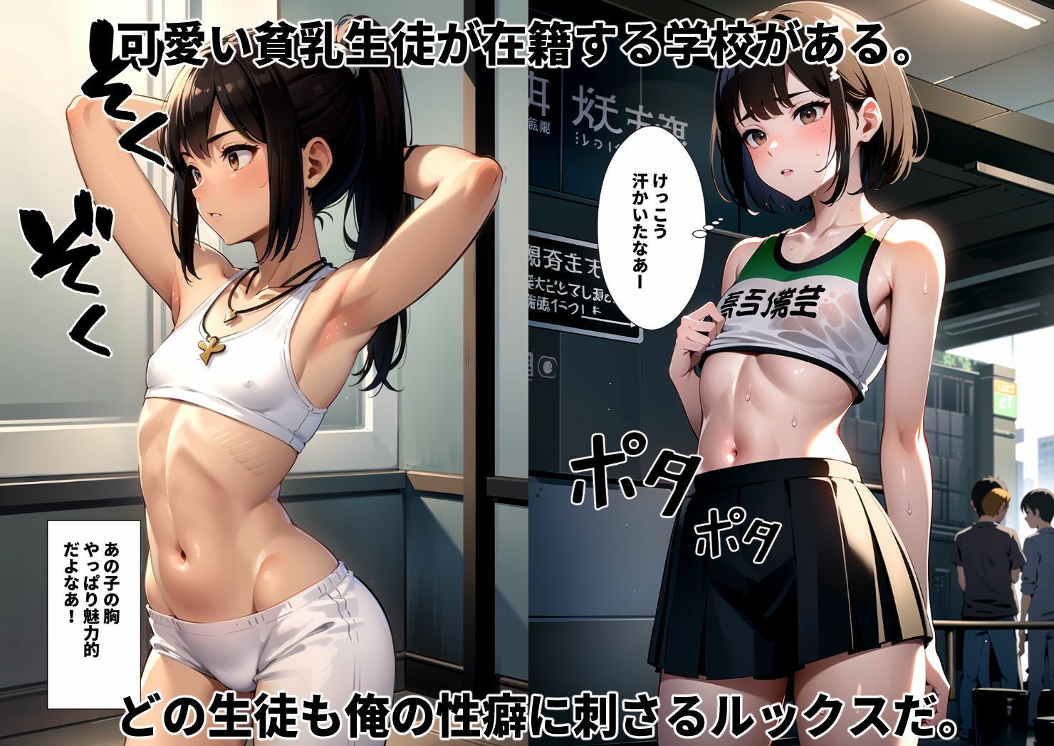 貧乳JKにぶっかけて反応を楽しんでみた1