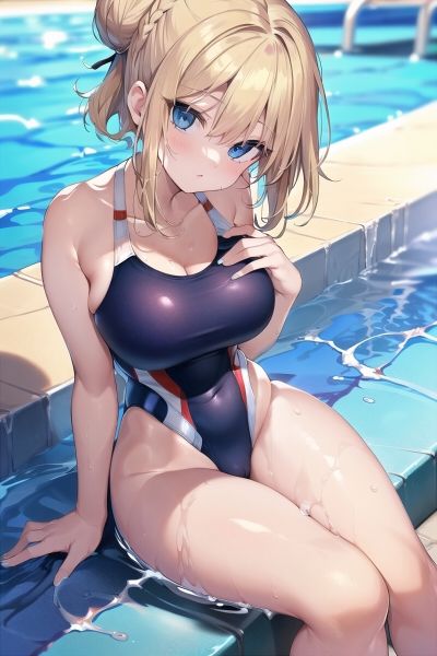 金髪巨乳の競泳水着の美女たち6