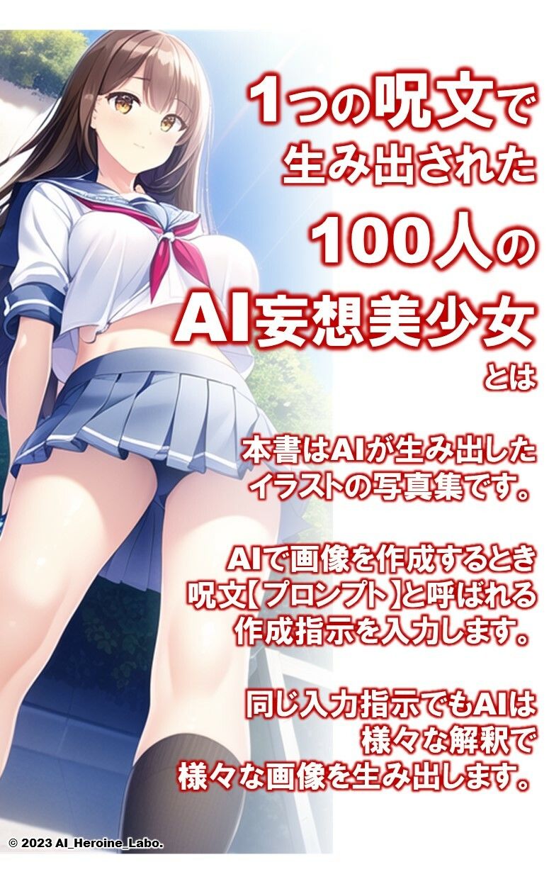 1つの呪文で生み出された100人のAI妄想美少女-7【へそ出しJKセーラー女子編】2