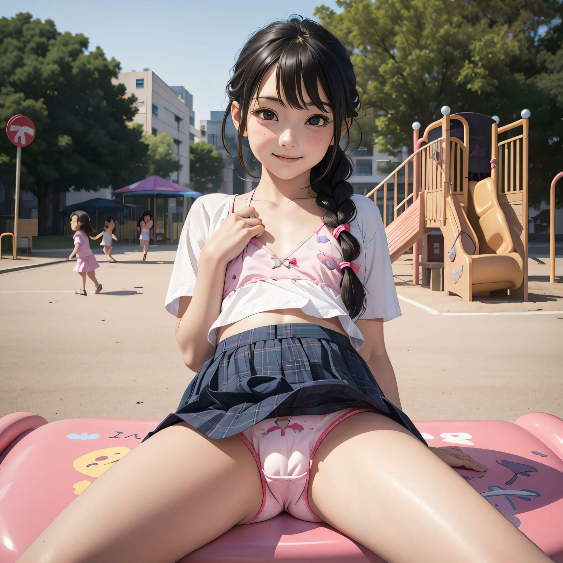 公園に行けば綿パンツ見せてくれる少女がいっぱいいる1