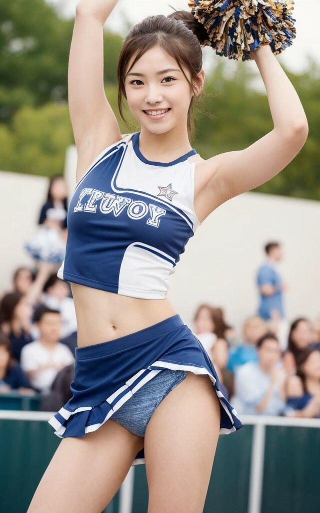 目線が奪われてしまうチアガールの美女 AIグラビア写真集 AI生成3