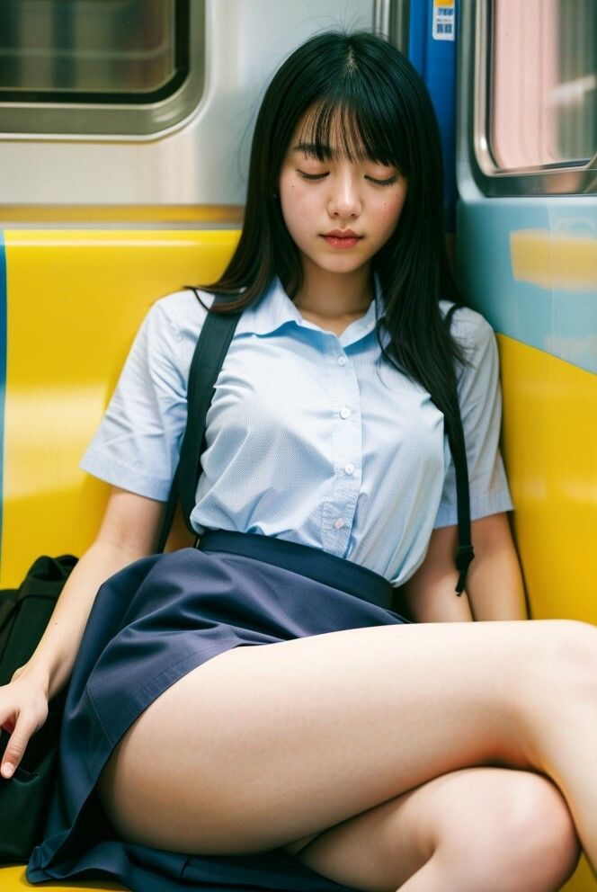 電車で盗撮！お嬢様女子大生の居眠り姿1