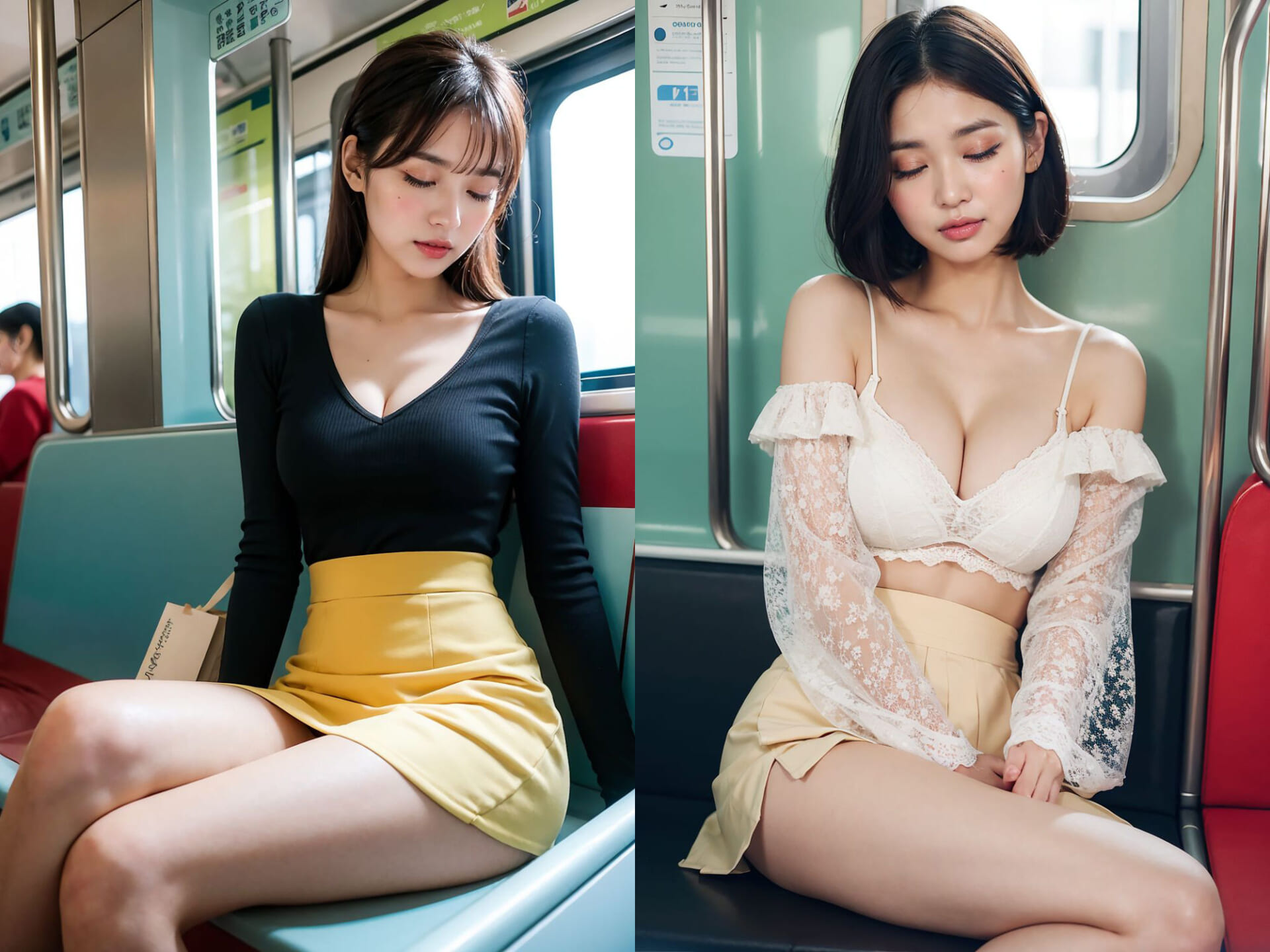 電車内でぶっかけられる美女たち4