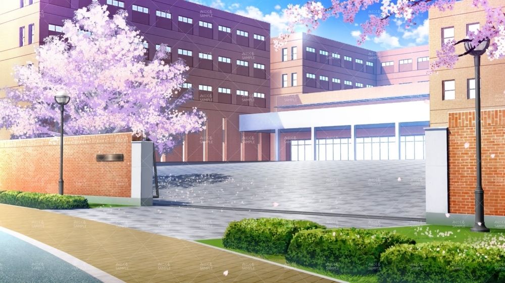 みにくる動く背景CG素材集『桜舞う学園』part011