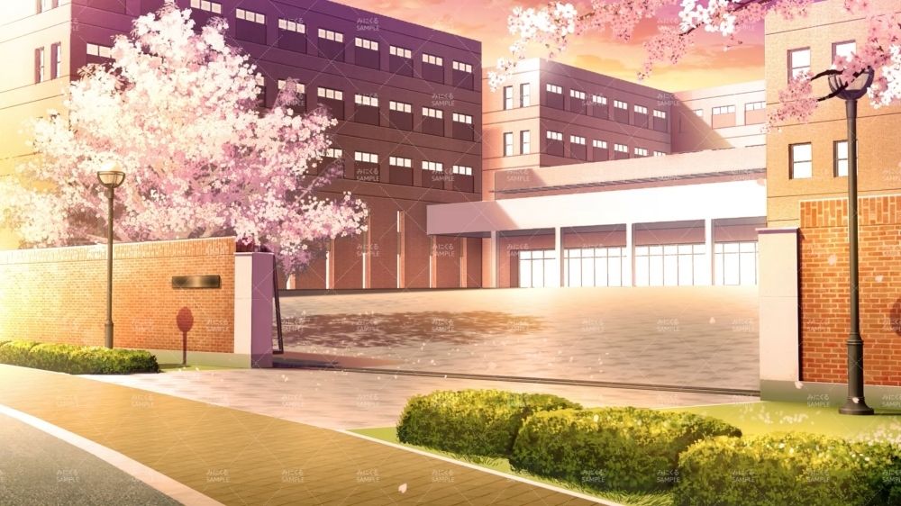 みにくる動く背景CG素材集『桜舞う学園』part012