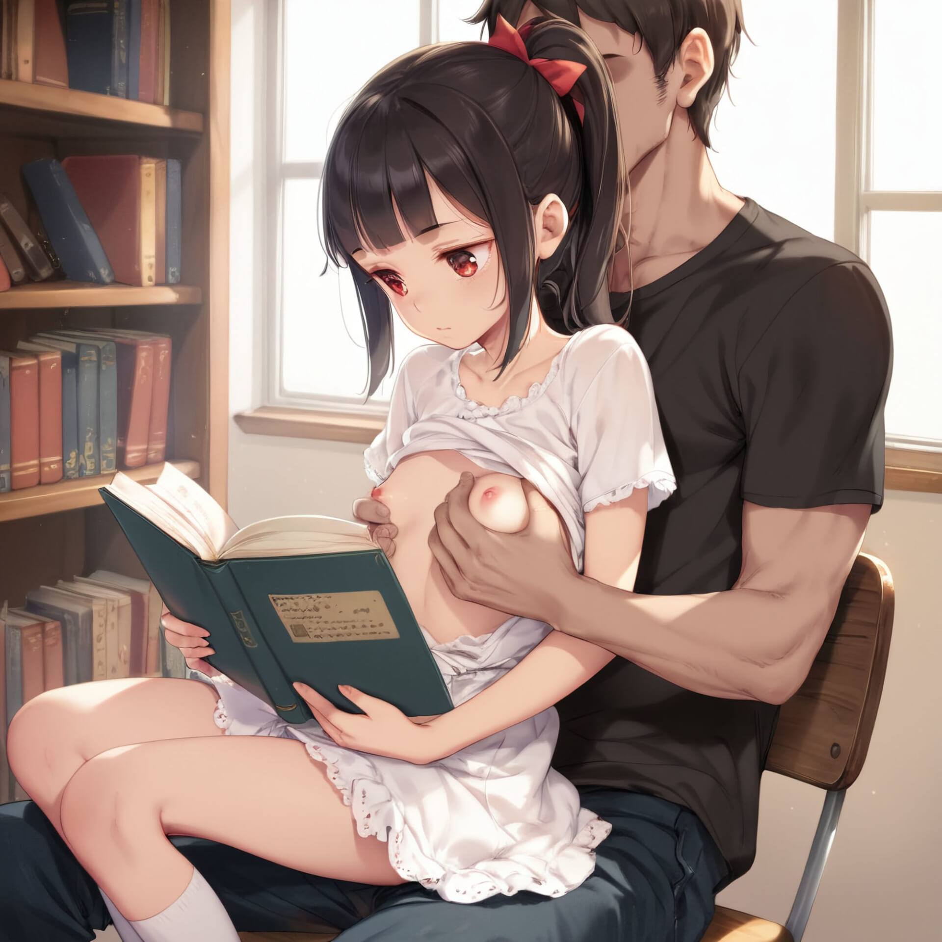 女の子触り放題図書館8