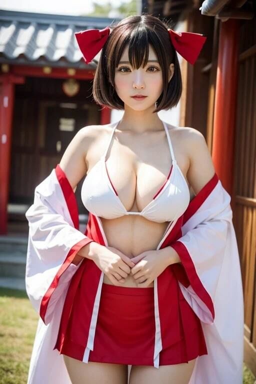 巨乳巫女コスプレの美女7