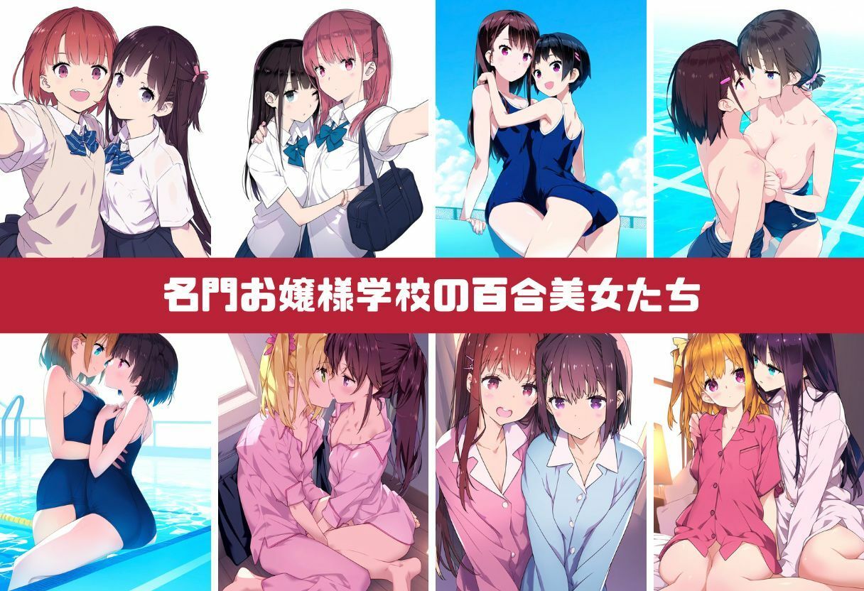 お嬢様学校の女子寮は百合美女だらけ 甘々生活の仲良しレズプレイ（自撮り・スクール水着・パジャマ・お風呂・浮気）イラスト500枚1