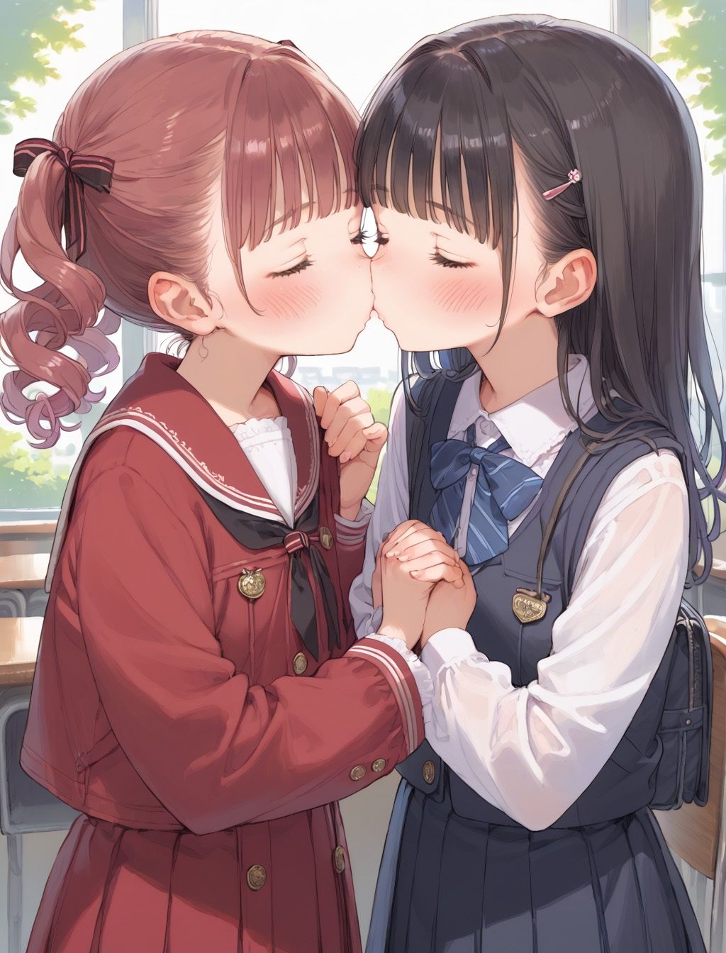 キスする二人1