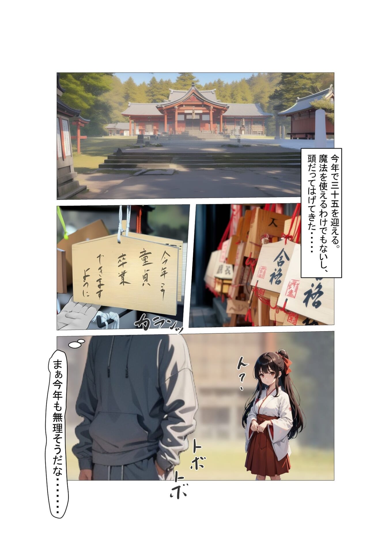 絵馬に童貞卒業したいと書いたら巫女さんにバレて、、2