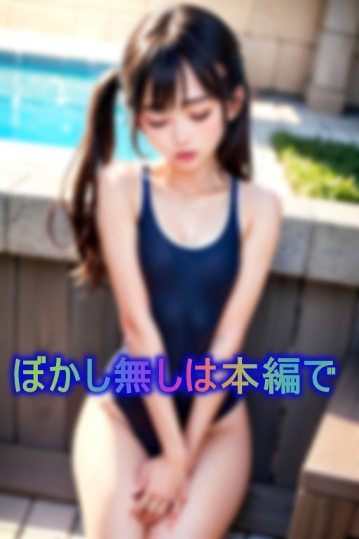 貧乳スク水だらけのプールサイド★マン筋くっきり火照った身体にこっそり性交中出し1