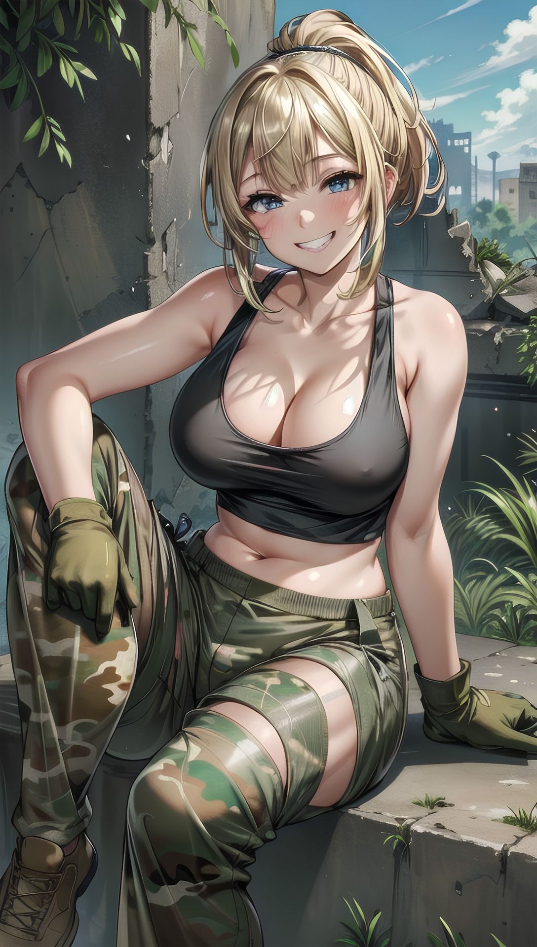 金髪巨乳の軍事体験1