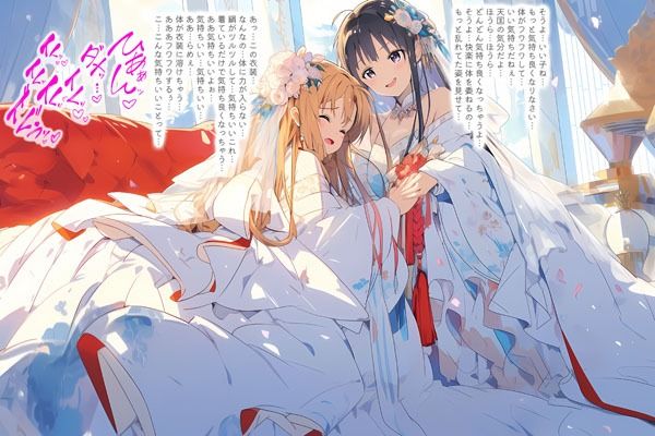 ドレス美少女23 ウエディングドレスに酔いしれる二人（百合4）4