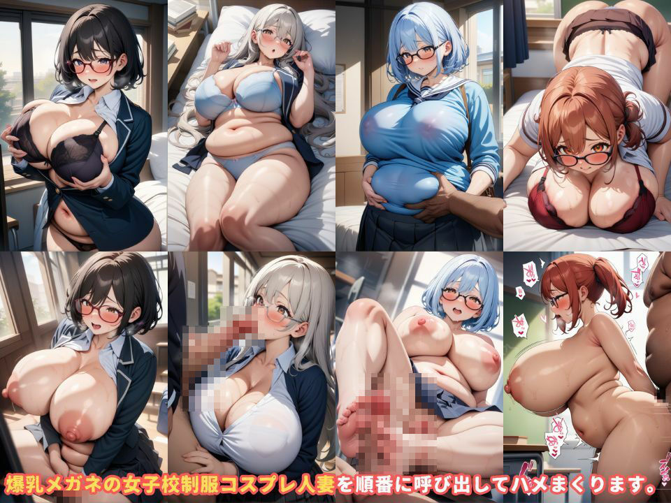 メガネの爆乳人妻を制服姿で呼び出して順番にハメていく＃11