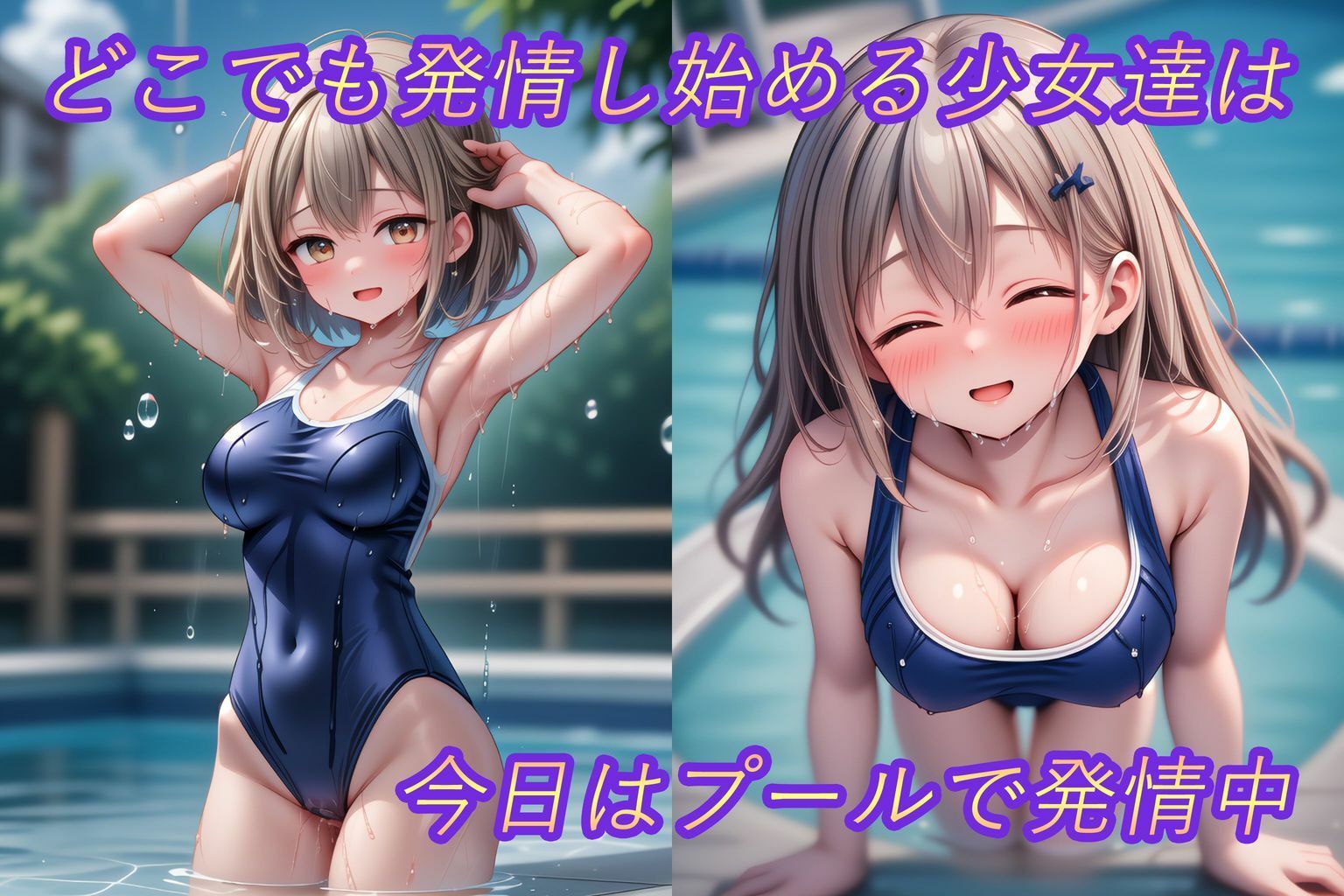 発情少女達の濡れた身体3-［巨乳］-スク水・プール1