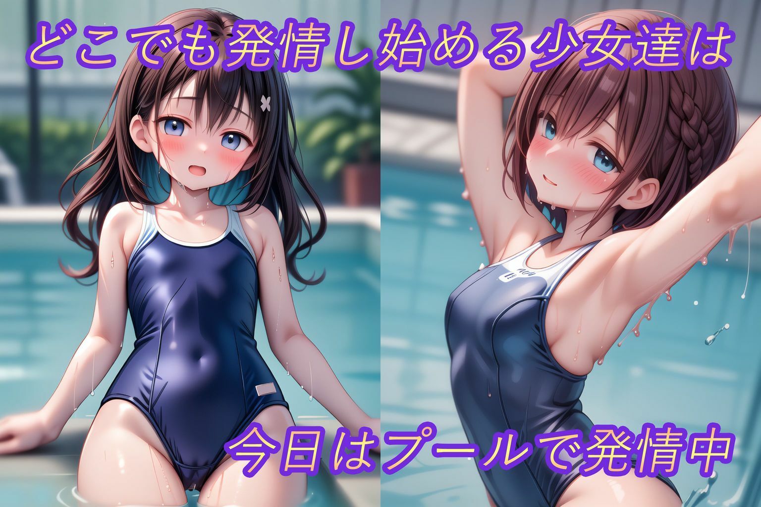 発情少女達の濡れた身体4-［貧乳］-スク水・プール1