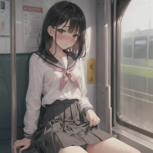 電車の中でお願い！パンチラしてくれる制服美少女1