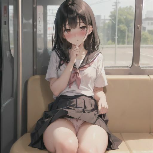 電車の中でお願い！パンチラしてくれる制服美少女4