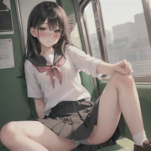 電車の中でお願い！パンチラしてくれる制服美少女6