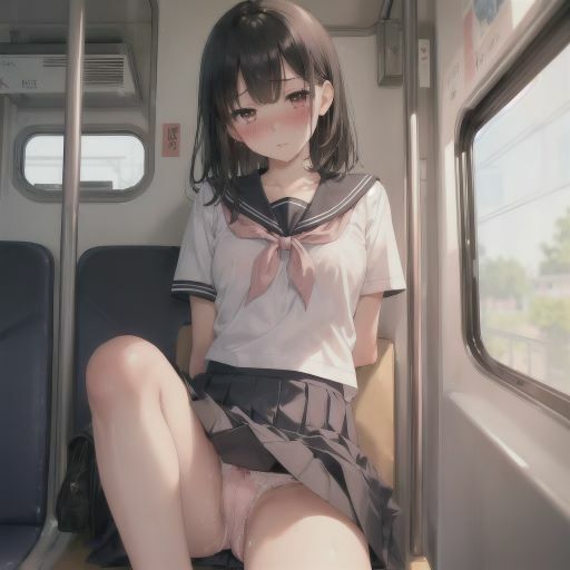 電車の中でお願い！パンチラしてくれる制服美少女8